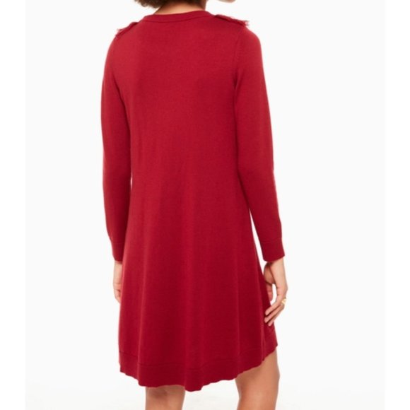 kate spade new york fringe sweater burgundy dress - Picture 3 of 5